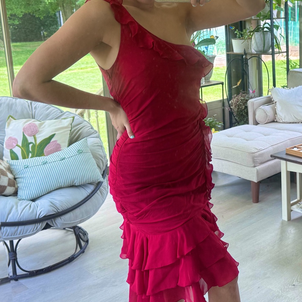 Wine red dress
